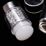 Maxbell Dual-ended White Clear Silicone Nail Stamping Stamper & Scraper Set Silver