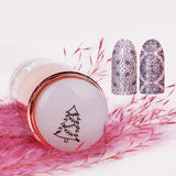Maxbell Dual-ended White Clear Silicone Nail Stamping Stamper & Scraper Set Gold