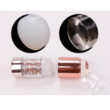 Maxbell Dual-ended White Clear Silicone Nail Stamping Stamper & Scraper Set Gold