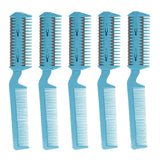 Maxbell 5x Razor Comb Hair Cutter Comb Double Edge Razor Hair Thinning Comb Blue