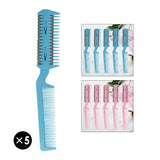 Maxbell 5x Razor Comb Hair Cutter Comb Double Edge Razor Hair Thinning Comb Blue