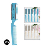 Maxbell 5x Razor Comb Hair Cutter Comb Double Edge Razor Hair Thinning Comb Blue