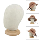 21 Mannequin Cork Head Canvas Block Wig Making Hats Display Holder w/ Stand