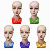 Mannequin Head Female Face Bald Stand for Wigs Styling or Display Hat Red