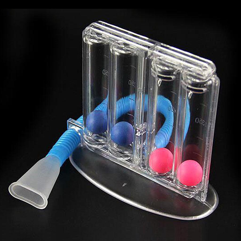 Lung Deep Breathing Trainer Exerciser Device Incentive Spirometer 4 Balls