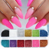 Retro Chameleon Good Quality 12 Grid Nail Glitters for Decoration Makeup DIY