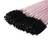50Pcs Disposable Wands Eyelash Brushes Makeup Eyelash Extension Pink+Black