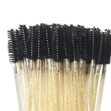 50Pcs Disposable Wands Eyelash Brushes Makeup Eyelash Extension Gold+Black