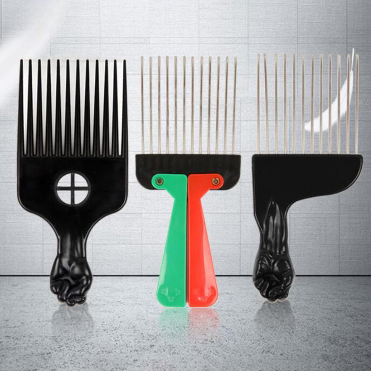 Hair Styling Tool For Curly Hair Black Fist Hair Comb For Women and Men B