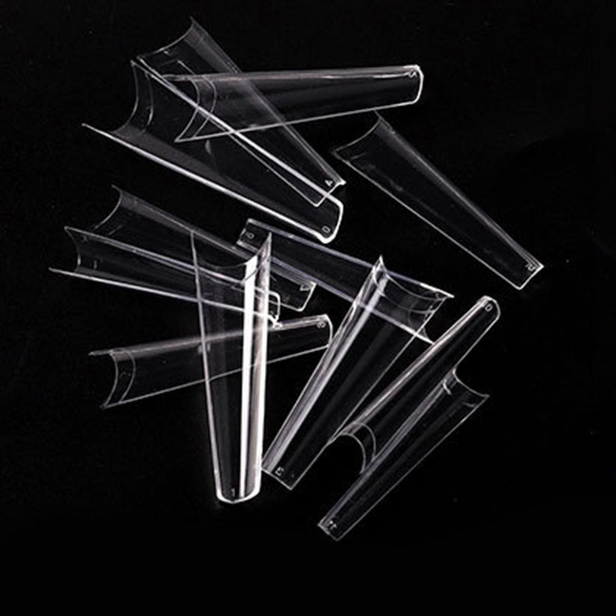 504Pcs 12 Sizes Coffin False Nail Tips Long French False Nail/Tips Clear