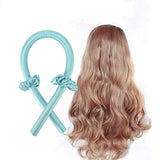 Women Hair Styling Heatless Curling Rod Headband Wave Hair Curlers Blue