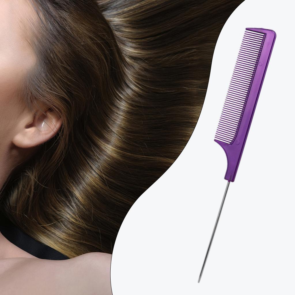 Maxbell Stainless Steel Comb Combs Teasing Comb Adding Hair Hairstyle Pearl purple - Aladdin Shoppers