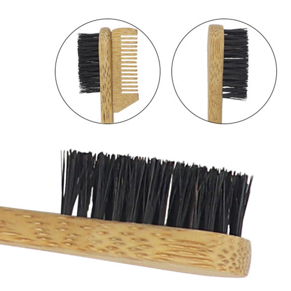 Maxbell Natural Edge Control Brush Trimming Baby Hairs Salon Combs Brush Double Side - Aladdin Shoppers