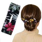 Deft Bun Fashion Hair Bands Women Summer Knotted Wire Headband Print D