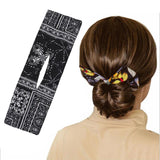 Deft Bun Fashion Hair Bands Women Summer Knotted Wire Headband Print E