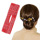 Deft Bun Fashion Hair Bands Women Summer Knotted Wire Headband Print F