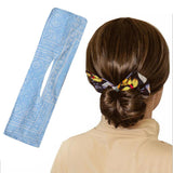 Deft Bun Fashion Hair Bands Women Summer Knotted Wire Headband Print J