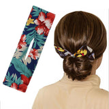 Deft Bun Fashion Hair Bands Women Summer Knotted Wire Headband Print V