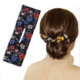 Deft Bun Fashion Hair Bands Women Summer Knotted Wire Headband Print A1