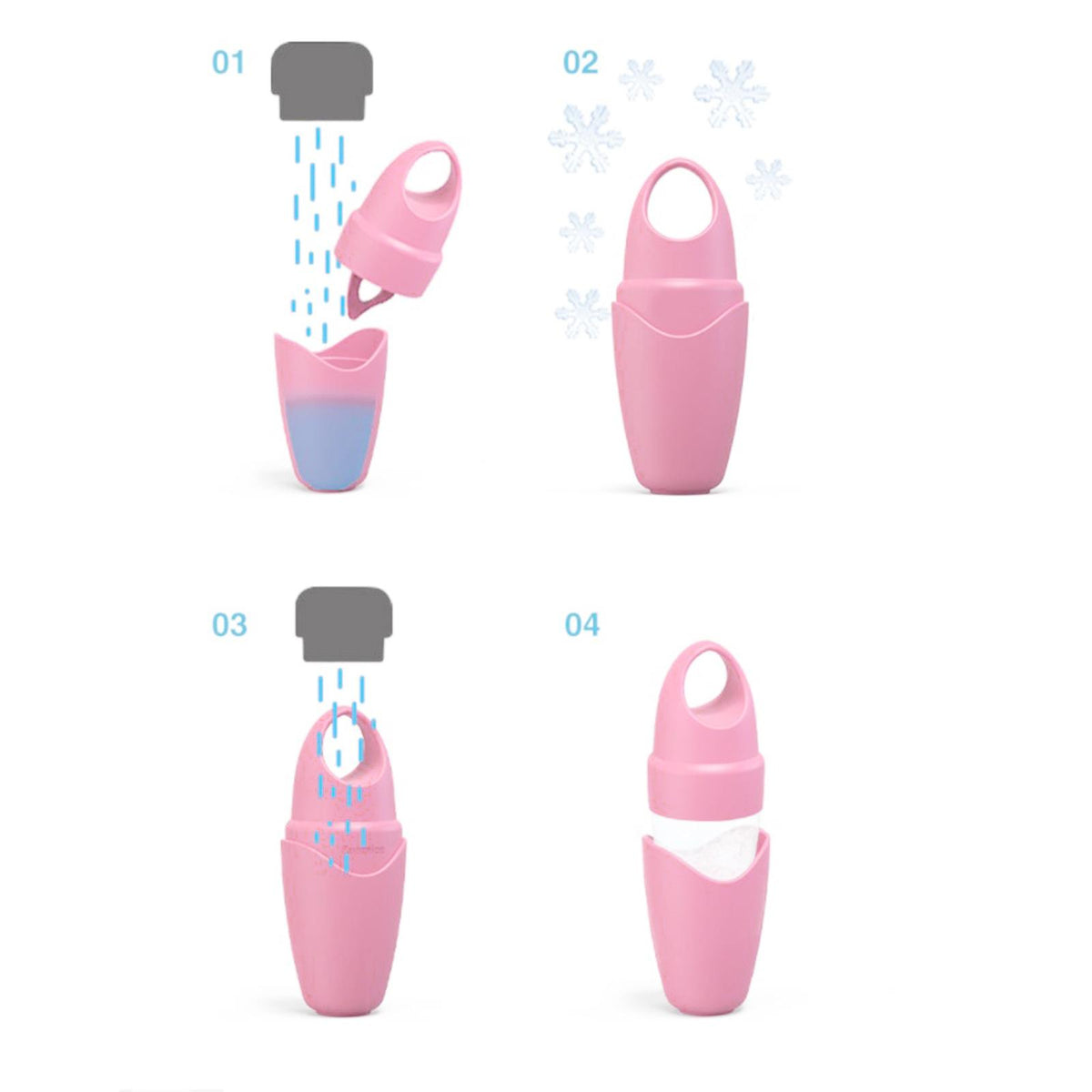 Silicone Reusable Cooling Ice Massage Cups Cold Massage Roller Purple