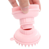 Shampoo Scalp Shower Body Washing Hair Massager Brush Comb Silicone Pink