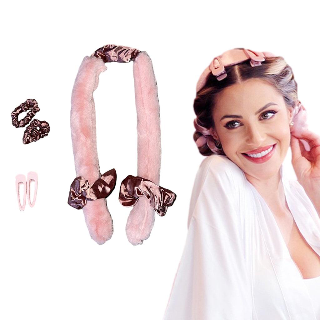 Heatless Hair Curlers Soft Silk for Hairstyle with 2 Hair Loops 2 Hair Clip