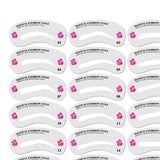 Eyebrow Powder Stamp Shaping Kit w/ Eyebrow Stencils Black 24x Brow Card