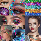 Maxbell 1Bag 50g Nail Glitter Sequins Paillette Flakes 3D Nail Art Decor Water Blue