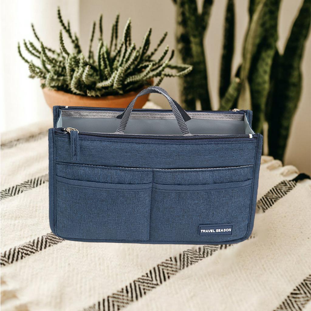 Cosmetic Bag Case Ladies Makeup Handbag Toiletry Carry Pouch Dark Blue S