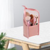 Stand Foldable Makeup Brush Bag Organizer for Beauty Female Pink