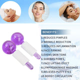 Facial Cooling Ice Globes Crystal Ball for Facial Neck Care Purple Pink