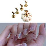 Maxbell Pumpkin Nail Art Holder Magnetic Showing Shelf DIY for Nail Art Beginners White