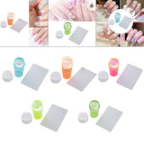 Maxbell Nail Art Stamper Head with Scraper Soft Head Silicone Manicure DIY Yellow