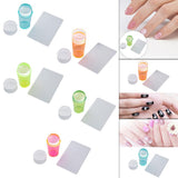 Maxbell Nail Art Stamper Head with Scraper Soft Head Silicone Manicure DIY Yellow