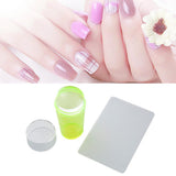 Maxbell Nail Art Stamper Head with Scraper Soft Head Silicone Manicure DIY Yellow