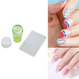 Maxbell Nail Art Stamper Head with Scraper Soft Head Silicone Manicure DIY Green