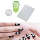 Maxbell Nail Art Stamper Head with Scraper Soft Head Silicone Manicure DIY Green