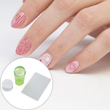 Maxbell Nail Art Stamper Head with Scraper Soft Head Silicone Manicure DIY Green