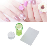 Maxbell Nail Art Stamper Head with Scraper Soft Head Silicone Manicure DIY Green