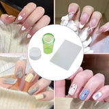 Maxbell Nail Art Stamper Head with Scraper Soft Head Silicone Manicure DIY Green