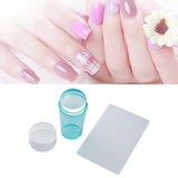 Maxbell Nail Art Stamper Head with Scraper Soft Head Silicone Manicure DIY Blue