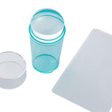 Maxbell Nail Art Stamper Head with Scraper Soft Head Silicone Manicure DIY Blue
