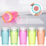 Maxbell Nail Art Stamper Head with Scraper Soft Head Silicone Manicure DIY Blue