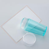 Maxbell Nail Art Stamper Head with Scraper Soft Head Silicone Manicure DIY Blue