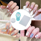 Maxbell Nail Art Stamper Head with Scraper Soft Head Silicone Manicure DIY Blue