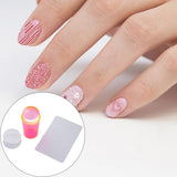 Maxbell Nail Art Stamper Head with Scraper Soft Head Silicone Manicure DIY Pink