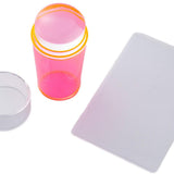 Maxbell Nail Art Stamper Head with Scraper Soft Head Silicone Manicure DIY Pink