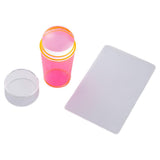 Maxbell Nail Art Stamper Head with Scraper Soft Head Silicone Manicure DIY Pink