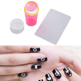 Maxbell Nail Art Stamper Head with Scraper Soft Head Silicone Manicure DIY Pink