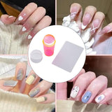 Maxbell Nail Art Stamper Head with Scraper Soft Head Silicone Manicure DIY Pink